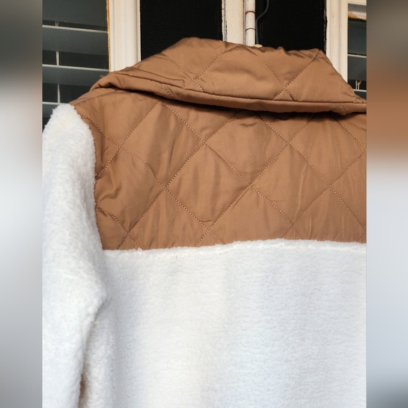 J CREW Quilted sherpa fleece half-zip pullover Sz M - Picture 9 of 12